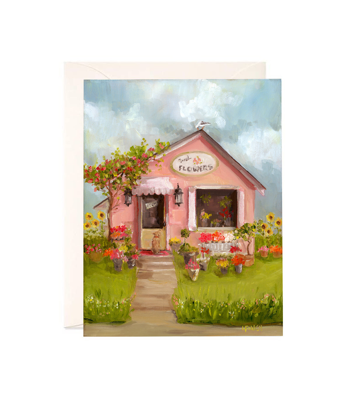 Fresh Flowers - Hand Glittered Notecard