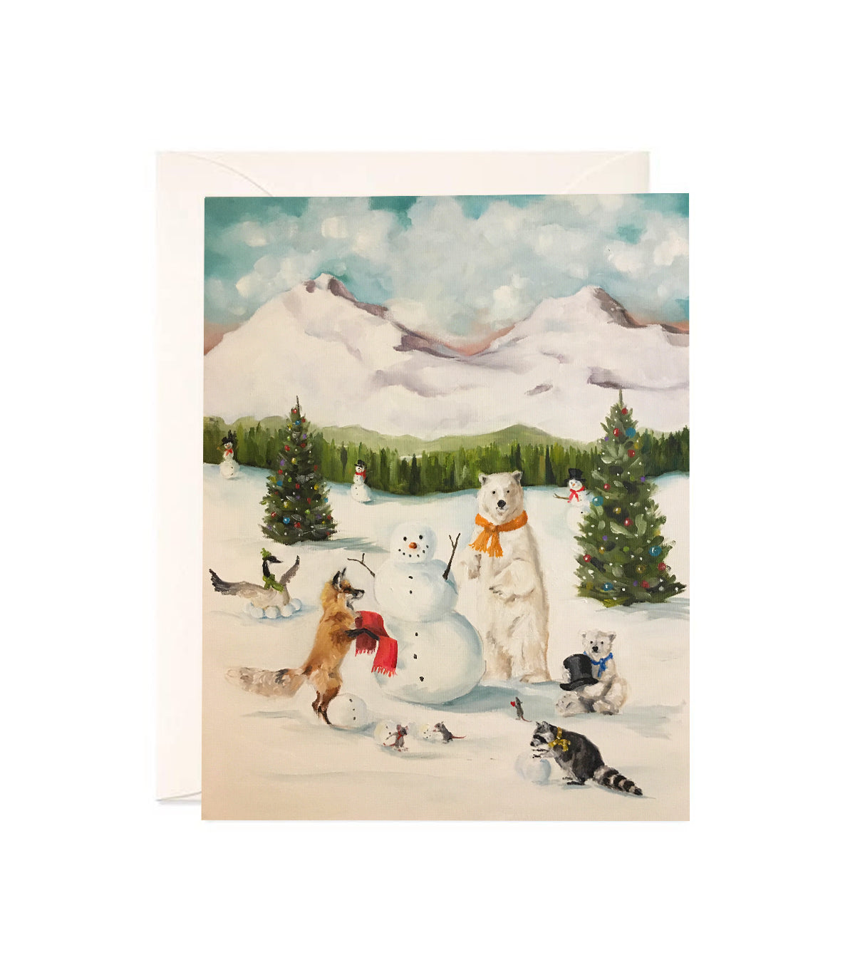 The Happiest Snowman - Hand Glittered Notecard