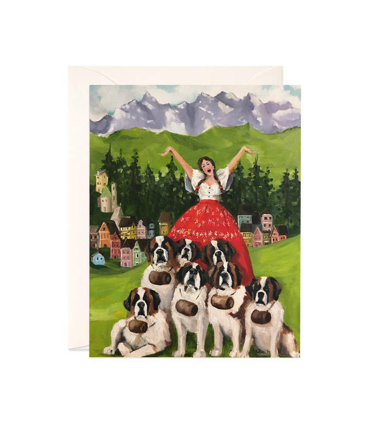 The Songstress of Salzburg - Hand Glittered Notecard
