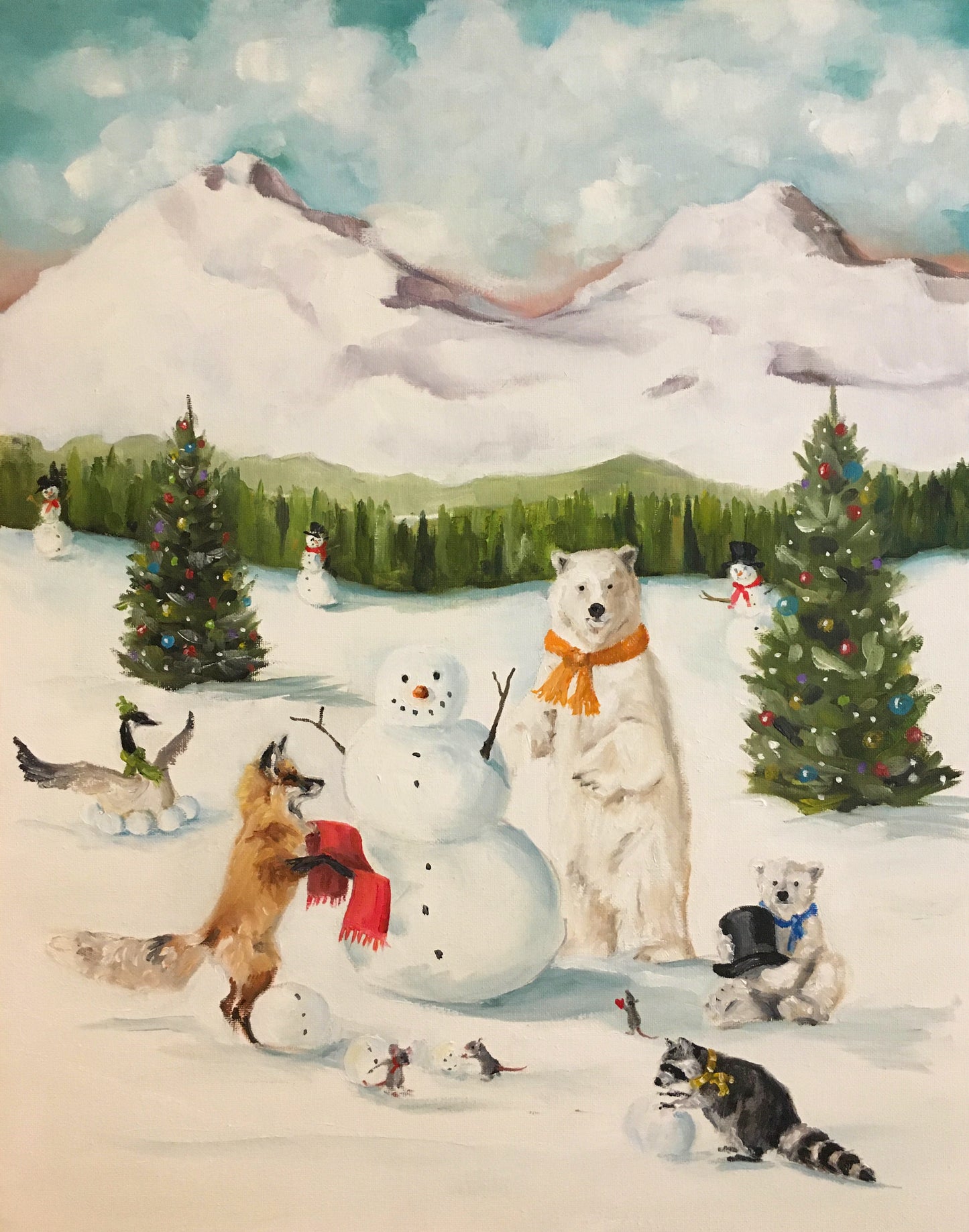 The Happiest Snowman - Fine Art Print