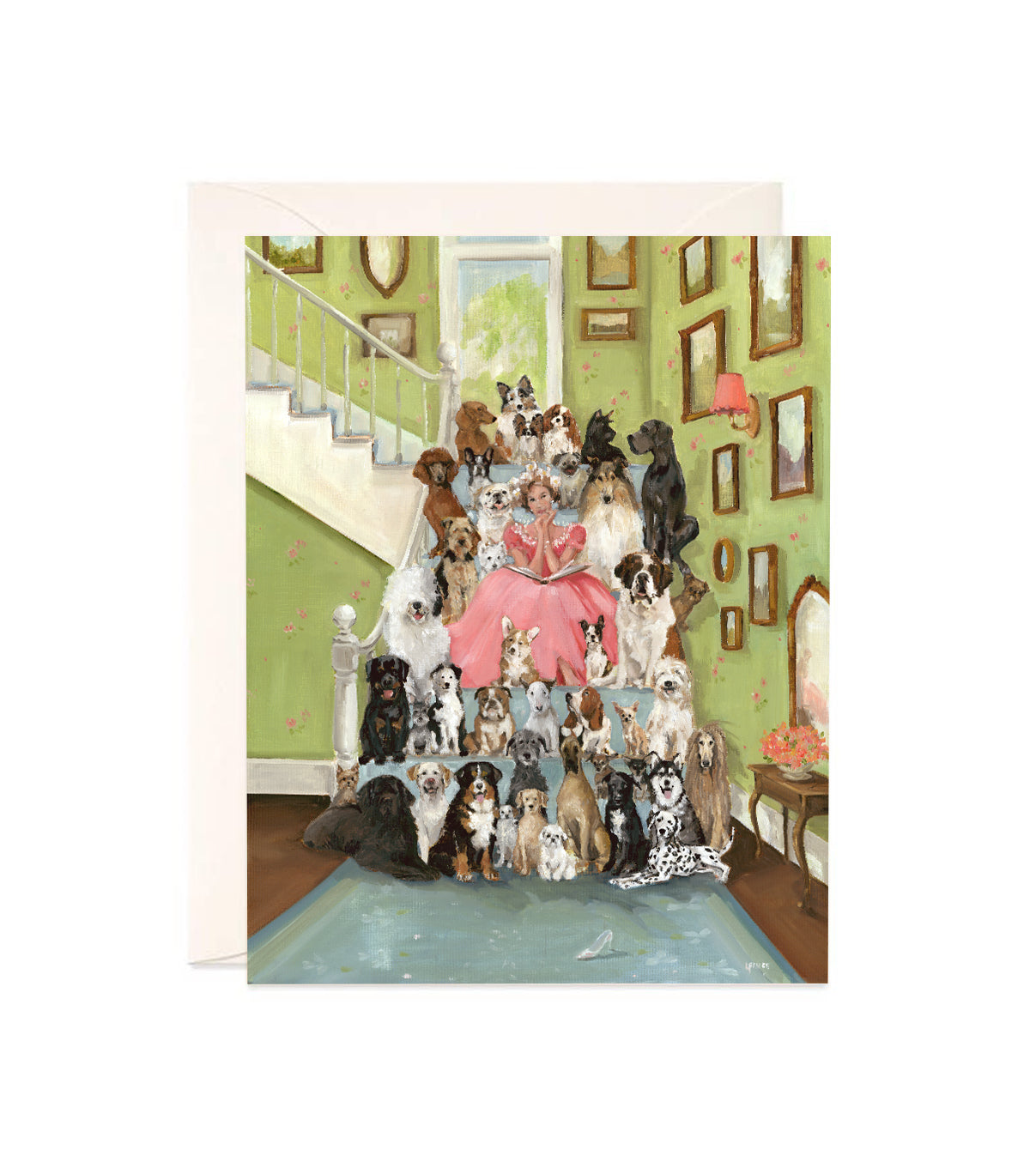 The Glass Slipper - Hand Glittered Notecard