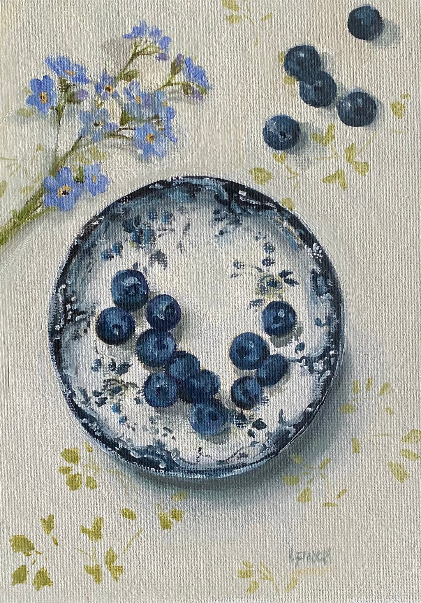 "In Season" - original 5" x 7" oil on canvas  board