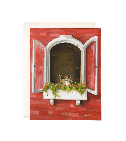Hello Spring - Hand Glittered Notecard