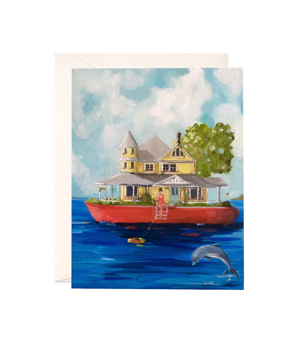 The Summerhouse - Hand Glittered Notecard