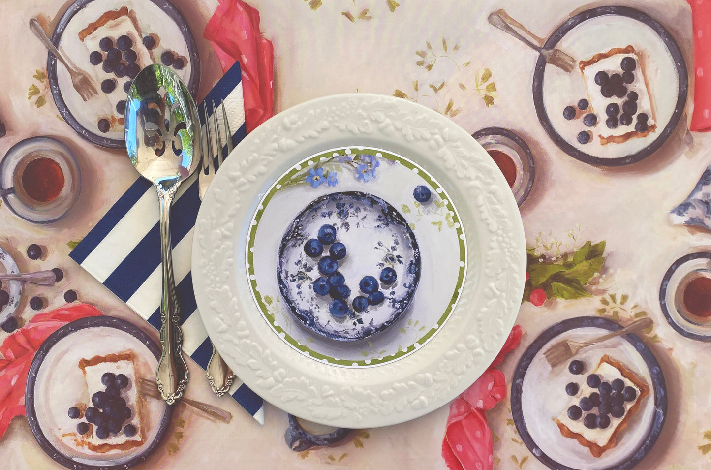 Wild Blueberries Paper Placemats - Set of 8